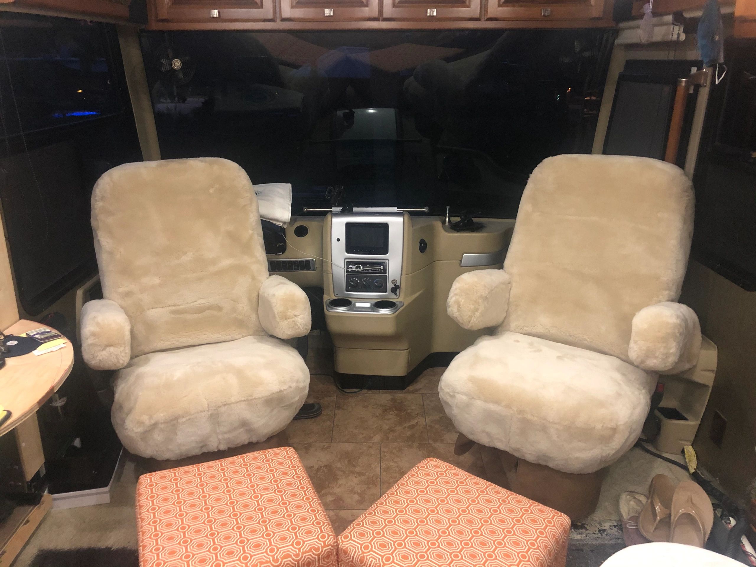 thumbnail image 2 of UK Custom Covers Hymer Motorhome Faux Sheepskin Seat Covers (Pair With Armrests) – Multiple Colors 2 of 2