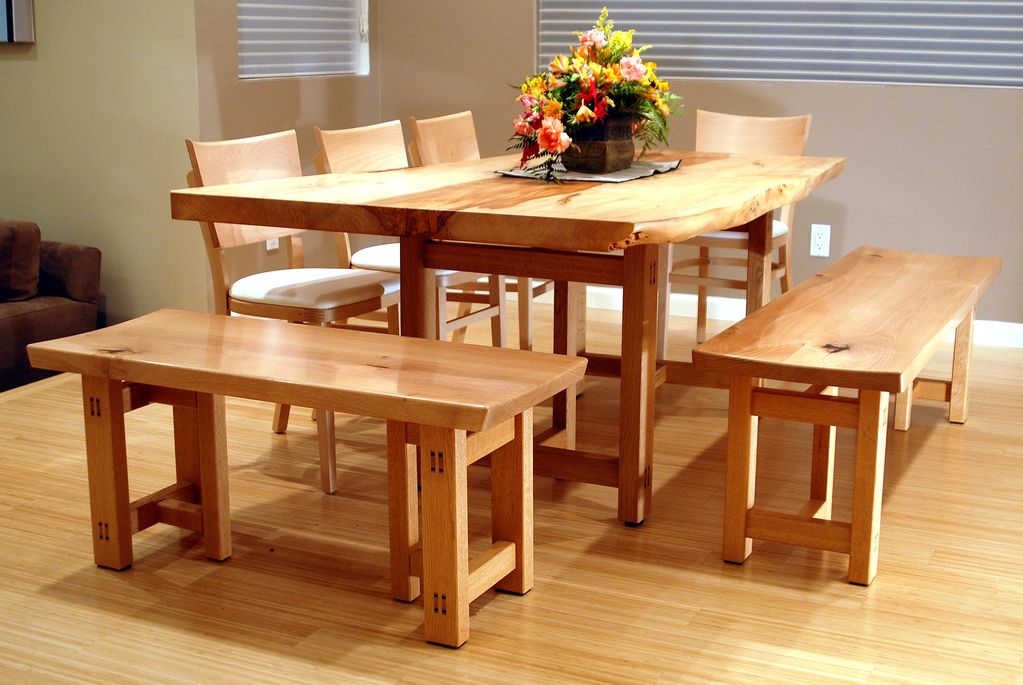 image of Birch Benches matched to existing Table