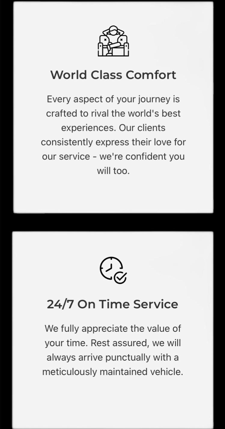 Comfort and punctuality guaranteed with world-class service and timely arrivals.