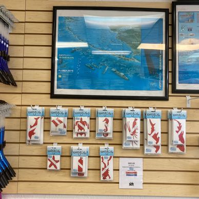 Key Largo Dive display of Keezy Life decals