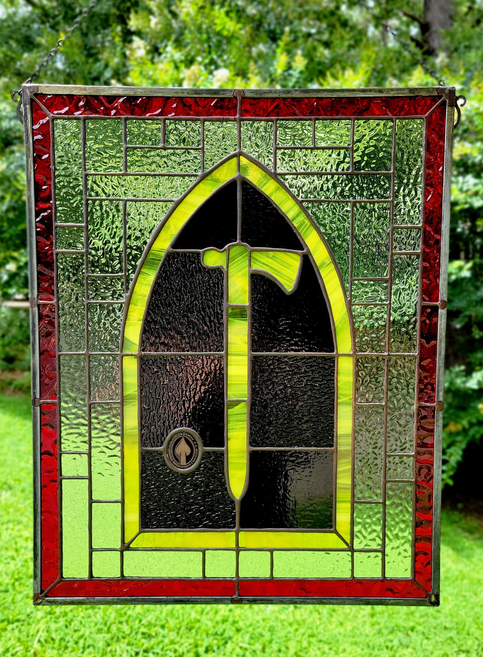 Custom Stained Glass. Military Stained Glass. Army Stained Glass. Stained Glass Window. USSOCOM