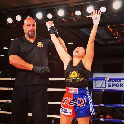 Rugilo, 1st Female Champ at Madison Square Garden. First Muay Thai Champ at Madison Square Garden. 