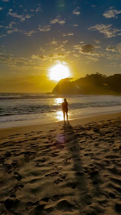 Lee-Anne looking at the Sunrise at Avoca Beach