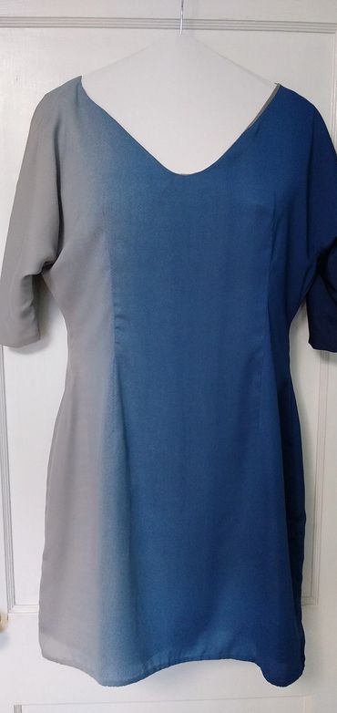 2020, gay blue om-brie dress.