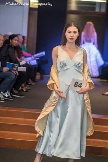 2019, 1920's inspired evening gown and coat.