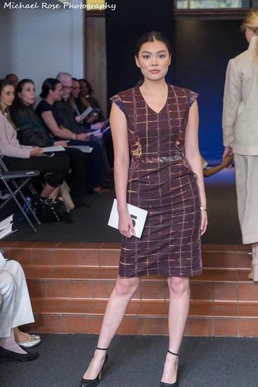 2019, Batik french dart dress.