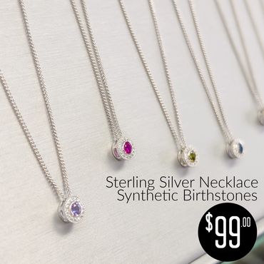 $99.00
Sterling Silver Birthstone Necklace