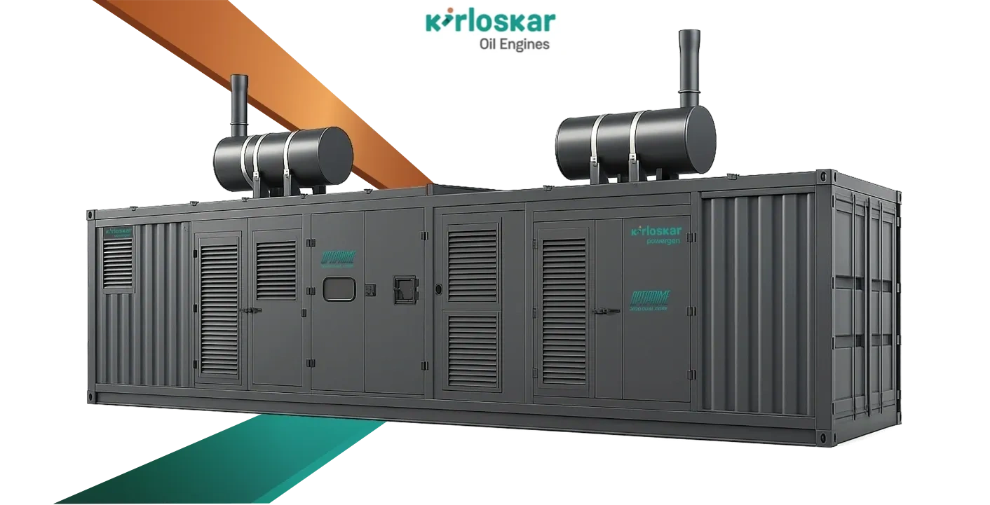 Large industrial diesel generator unit by Kirloskar.