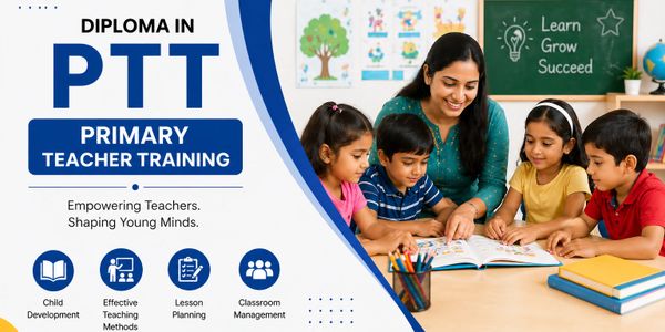 Teacher guiding young students in a classroom setting.