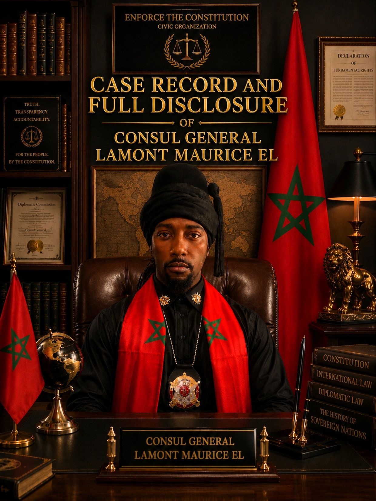 Portrait of Consul General Lamont Maurice El in an official setting.