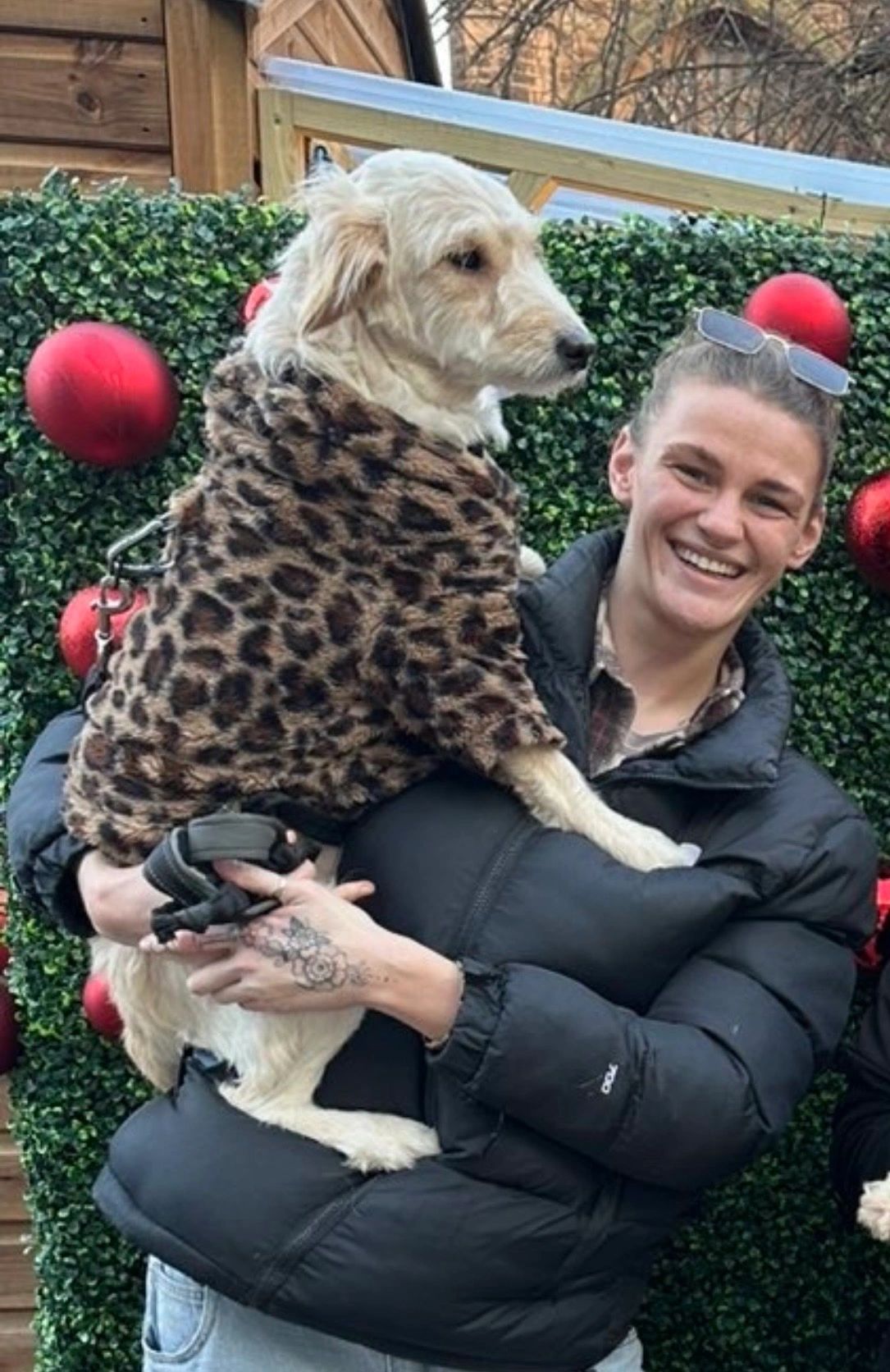 Me and solar my dog in Liverpool Christmas markets