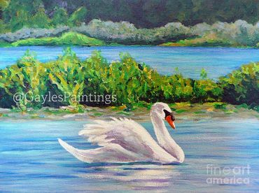 "Swan Lake" Oil on Canvas