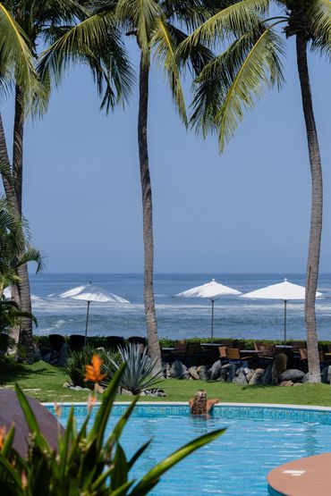 Girl in the pool of a hotel in Troncones Beach
