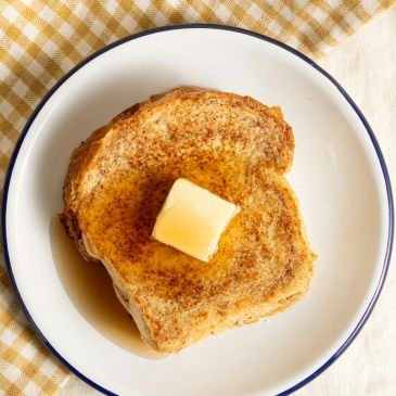 French toast with butter and syrup.