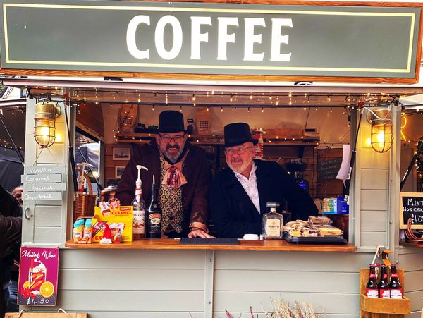 Victorian Christmas market Banbury Oxfordshire 