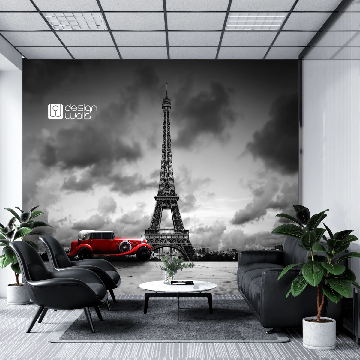 Black White Eiffel Tower Wallpaper 10 Feet Width X 1 Feet Height 1 Inches Width