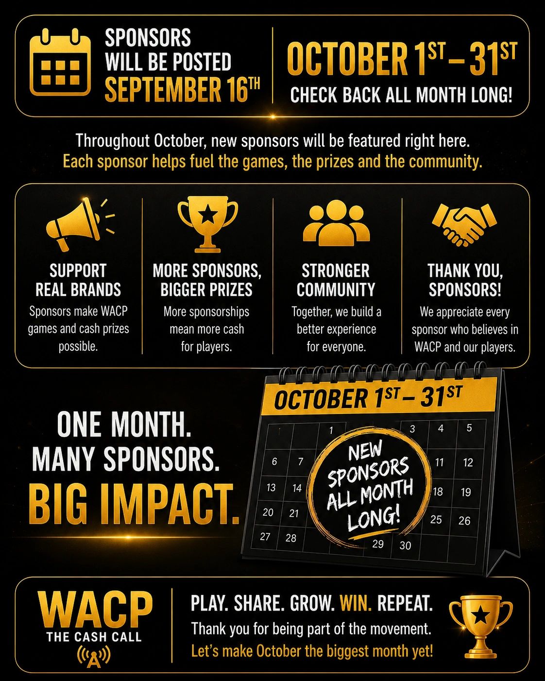 October sponsorship campaign for WACP with big community impact.