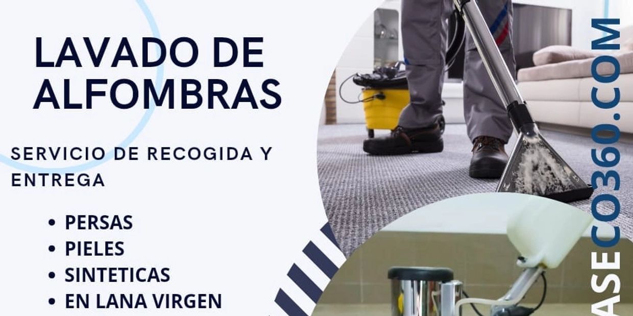 Servicio profesional de lavado de alfombras con recogida y entrega.