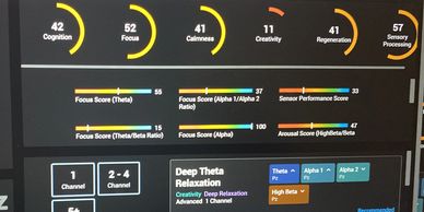 Cognitive and focus metrics for Kate O'Hara's neurofeedback session.