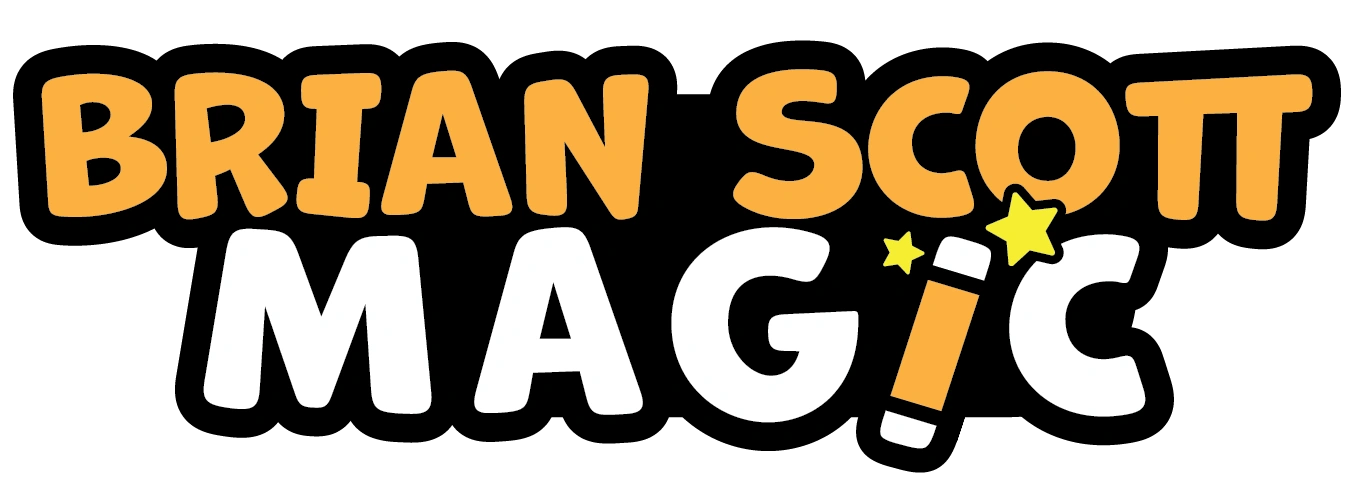 Bay Area Magician Brian Scott Magic Orange and White Logo.