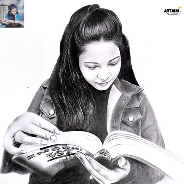 Capture the joy of handmade pencil drawing of a girl. Perfect gift for any artlover . #Handmadegift