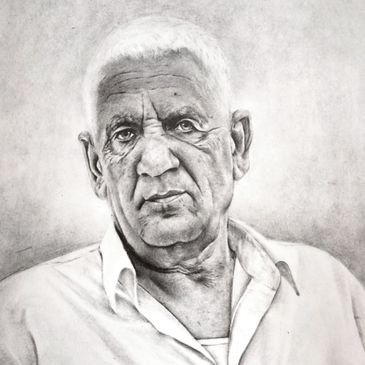 A stunning pencil portrait of a wise, elderly gentleman, showcasing the best of Indian artistry