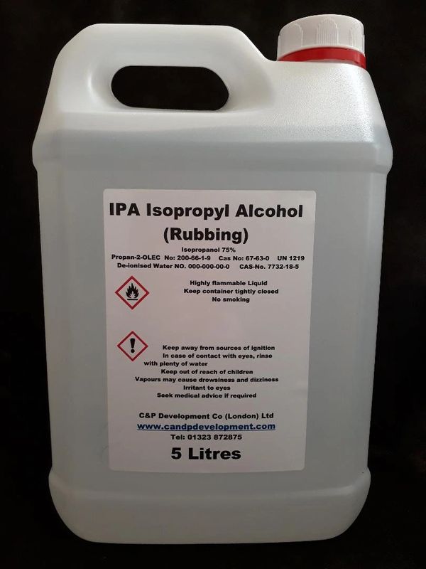 Isopropyl Alcohol Isopropanol IPA 70% Rubbing alcohol 5 Litre 5L