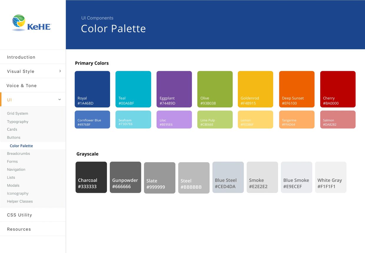 KeHE Connect color palette