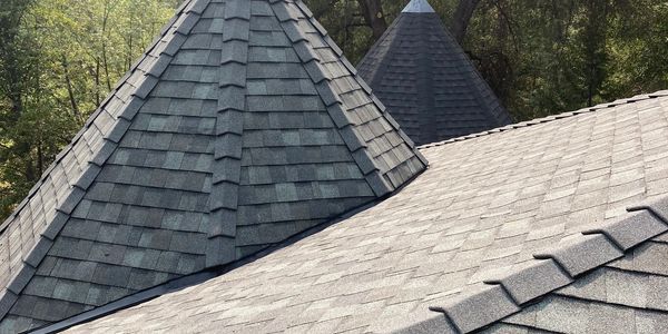 Architectural shingles installation. 