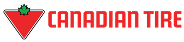 Canadian Tire logo with red triangle and green maple leaf.