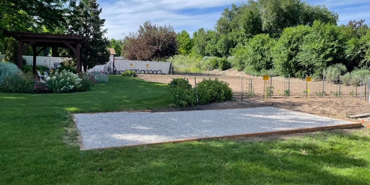 Gravel pad for shed in Kaysville, UT