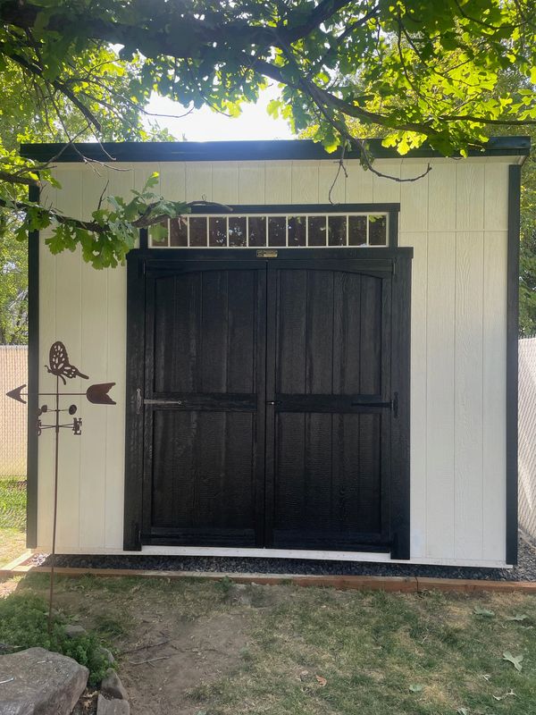 Montana Shed Center Lean to Shed on gravel pad in Layton, Utah