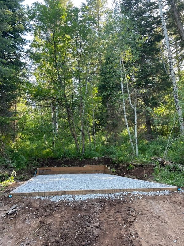 Gravel shed pad in mountains in Morgan, Utah
