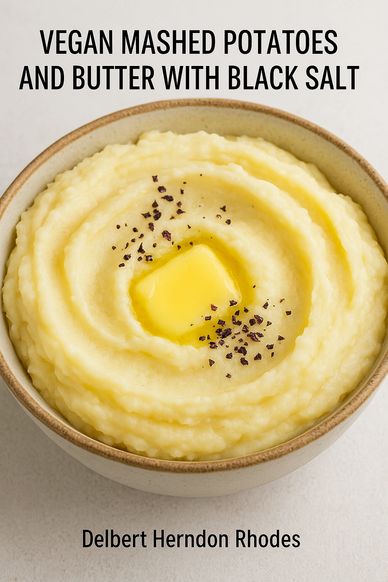 Vegan Mashed Potatoes and Butter with Black Salt Recipe Card by Delbert Herndon Rhodes