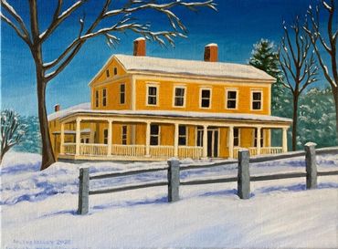Wintertime Maine acrylic painting