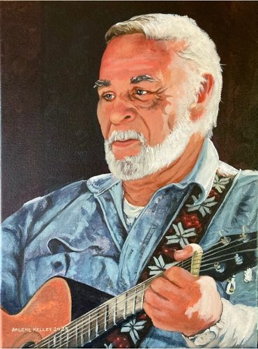 Acrylic Portrait of a old musician
