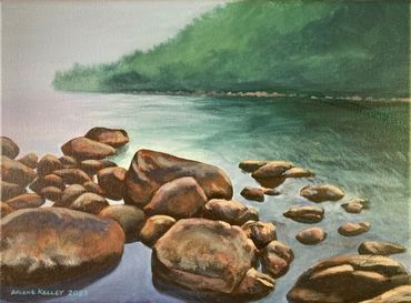 A Foggy Day at Acadia, Maine, Acrylic