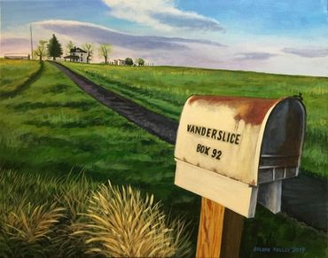 The old homestead acrylic painting