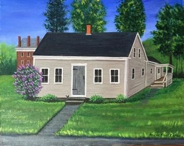 Maine home acrylic painting