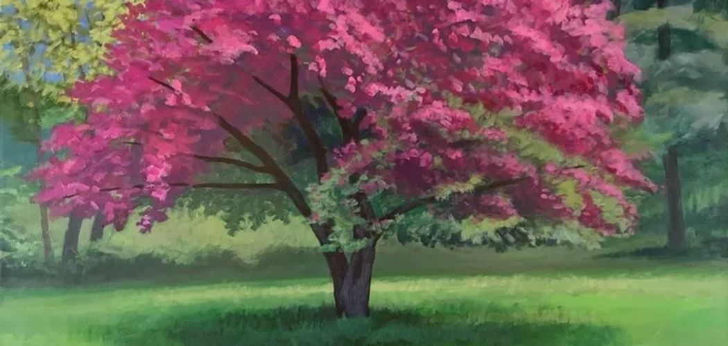 A Arcylic painting of a tree