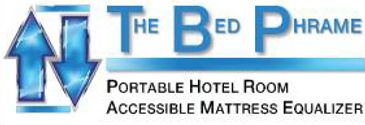Logo for The Bed Phrame, a portable hotel room mattress equalizer.