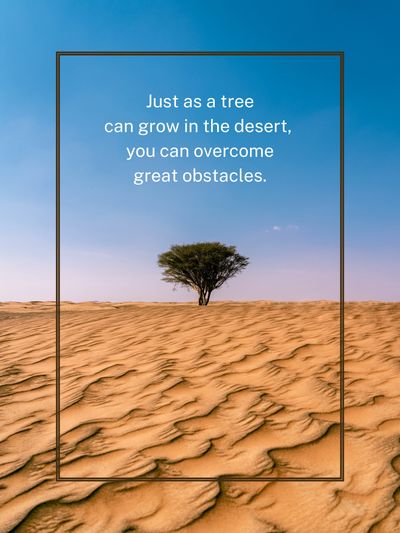 "Just as a tree can grow in the desert, you can overcome great obstacles." with depression therapy
