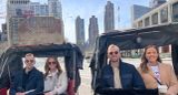 Gossip Girl Tours guests during a tour of New York City filming locations