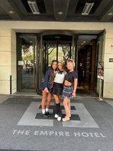 Guests recreating a Gossip Girl scene on the Upper East Side