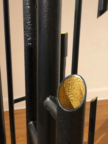 Detail of sculpture "Black Gold."