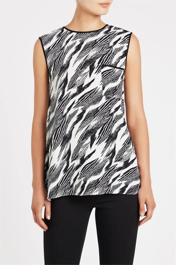 Black and white graphic animal printed tank top