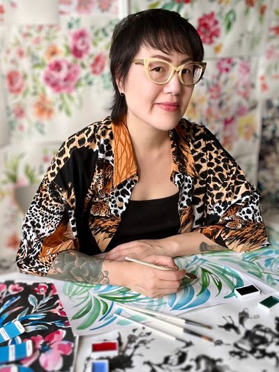 Portrait of illustrator, artist and surface pattern designer, Carolyn Quan.