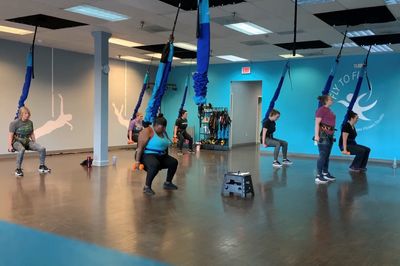 Bounce into fitness with a bungee workout!, Bungee Workouts are the most  fun way to defy gravity and get moving. Would you try this once your  favorite gym opens up?