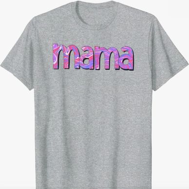 Cute mama tshirt, Gift idea for mother's Day, Christmas, Birthday. Pinks and purples swirl for mama