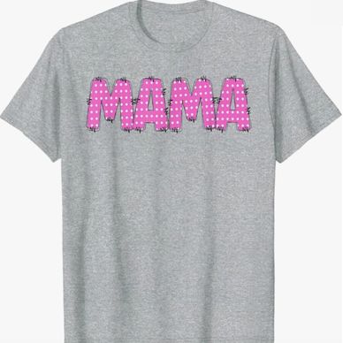 cute pink mama tshirt, pink poka dot tshirt,gift idea for mother's Day, Mom's Birthday, Cute mom